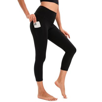 RONLIMO Capris Leggings with Pockets High Waisted Women Yoga Workout Leggings Yoga Pants Capri Pants -Black